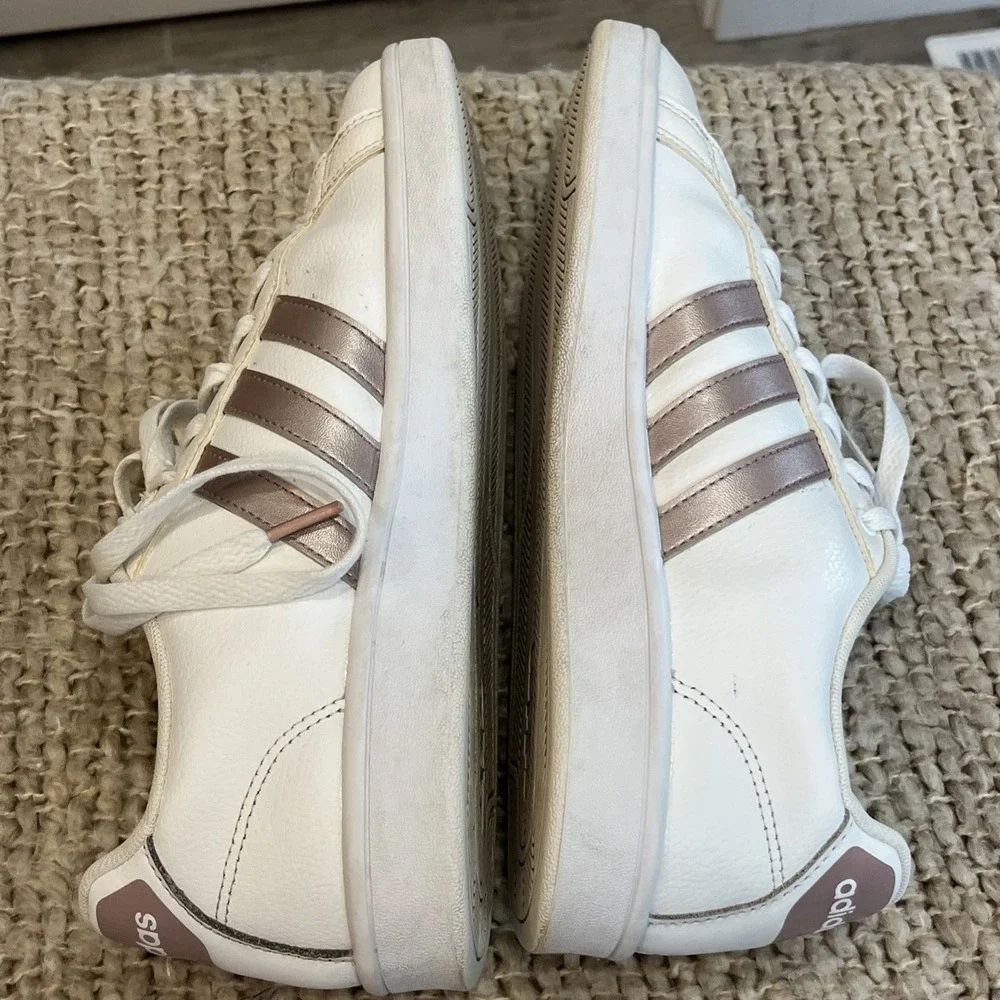 Adidas Women Cloudfoam Advantage DA9524‎ White Rose Gold Shoes Sneakers Size 9.5